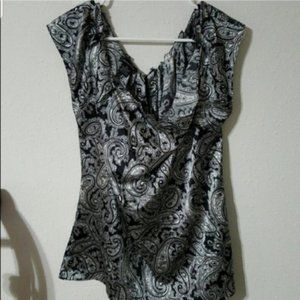 ⬇⬇ Off Shoulder Satin Drape Neck Blouse MEDIUM